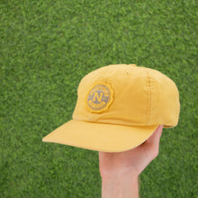 Load image into Gallery viewer, (1999) Nike Athletic Dept 1972 ‘N’ Graphic Badge Embroidered Swoosh Yellow Grey 6 Panel Cap - One Size