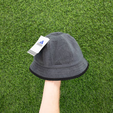 Load image into Gallery viewer, (2000) BNWT Adidas Embroidered Double Sided Logo Terry Grey Black Bucket Hat - One Size (S)