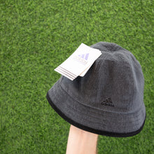 Load image into Gallery viewer, (2000) BNWT Adidas Embroidered Double Sided Logo Terry Grey Black Bucket Hat - One Size (S)