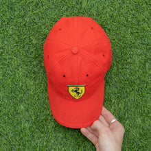 Load image into Gallery viewer, Ferrari Embroidered Crest Racing Automobile Red 6-Panel Cap - One Size