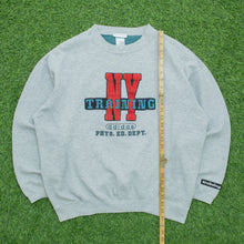 Load image into Gallery viewer, Adidas New York Training Spell Out Embroidered Graphic Pullover Crewneck Grey Sweatshirt - L