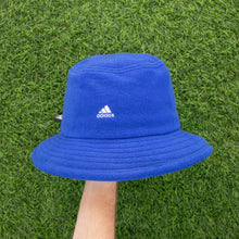 Load image into Gallery viewer, (2000) Adidas Embroidered Logo Teddy Sherpa Fleece Blue White Bucket Hat - One Size (L)