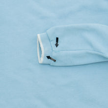 Load image into Gallery viewer, Women’s 1999 Nike Large Swoosh Sleeve Spell Out Embroidered Boxy 1/4 Quarter Zip Light Blue Hoodie - M (10-12)