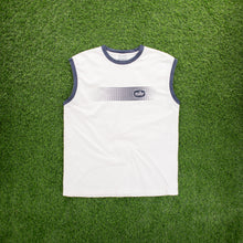 Load image into Gallery viewer, (2006) Nike Spell Out Graphic Embroidered White Navy Sleeveless Vest Tank Top - L/XL