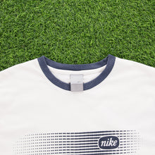 Load image into Gallery viewer, (2006) Nike Spell Out Graphic Embroidered White Navy Sleeveless Vest Tank Top - L/XL