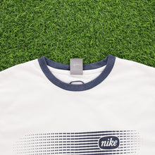 Load image into Gallery viewer, (2006) Nike Spell Out Graphic Embroidered White Navy Sleeveless Vest Tank Top - L/XL