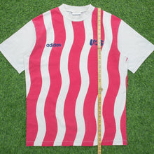 Load image into Gallery viewer, 1994 1996 USA Adidas Home Stripe Football Graphic AOP T-Shirt Size L 94 World Cup