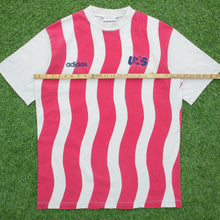 Load image into Gallery viewer, 1994 1996 USA Adidas Home Stripe Football Graphic AOP T-Shirt Size L 94 World Cup