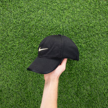 Load image into Gallery viewer, (2008) Nike Large Swoosh Just Do It Embroidered Mesh Black Cream 6 Panel Cap - One Size