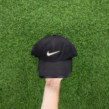 Load image into Gallery viewer, (2008) Nike Large Swoosh Just Do It Embroidered Mesh Black Cream 6 Panel Cap - One Size