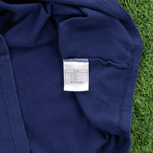 Load image into Gallery viewer, (1999) Women’s Nike Spell Out Small Swoosh Embroidered Navy Yellow Longsleeve T-Shirt - L/XL (14-18)