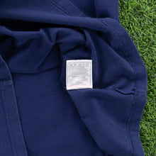 Load image into Gallery viewer, (1999) Women’s Nike Spell Out Small Swoosh Embroidered Navy Yellow Longsleeve T-Shirt - L/XL (14-18)