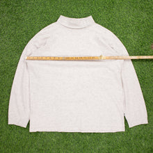 Load image into Gallery viewer, (1995) Adidas Spell Out Embroidered Turtleneck Light Grey Long Sleeve T-Shirt - L/XL