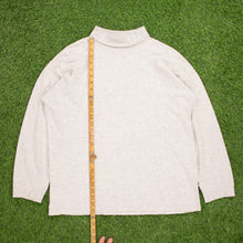 Load image into Gallery viewer, (1995) Adidas Spell Out Embroidered Turtleneck Light Grey Long Sleeve T-Shirt - L/XL