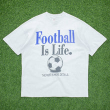 Load image into Gallery viewer, Football Is Life The Rest Is Mere Details Slogan Graphic T-Shirt Grey Size XL