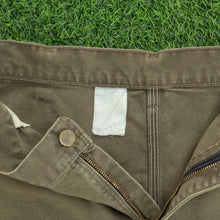 Load image into Gallery viewer, Carhartt Carpenter Workwear Canvas Medium Wash Denim Brown Jort Shorts - 40”