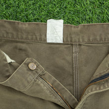Load image into Gallery viewer, Carhartt Carpenter Workwear Canvas Medium Wash Denim Brown Jort Shorts - 40”