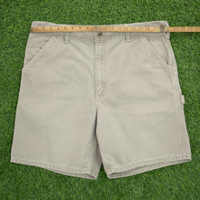 Load image into Gallery viewer, Carhartt Carpenter Workwear Canvas Light Wash Denim Beige Jort Shorts - 38”