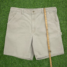 Load image into Gallery viewer, Carhartt Carpenter Workwear Canvas Light Wash Denim Beige Jort Shorts - 38”