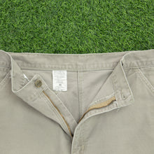 Load image into Gallery viewer, Carhartt Carpenter Workwear Canvas Light Wash Denim Beige Jort Shorts - 38”
