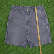 Load image into Gallery viewer, Carhartt Carpenter Workwear Medium Wash Denim Navy Jort Shorts - 33”