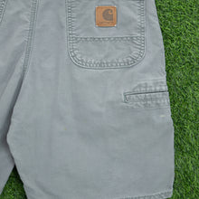 Load image into Gallery viewer, Carhartt Carpenter Workwear Canvas Grey Shorts - 30”