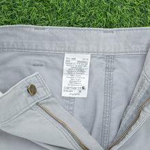Load image into Gallery viewer, Carhartt Carpenter Workwear Canvas Light Grey Shorts - 36”