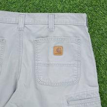 Load image into Gallery viewer, Carhartt Carpenter Workwear Canvas Light Grey Shorts - 36”