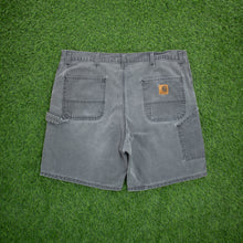 Load image into Gallery viewer, Carhartt Carpenter Workwear Medium Wash Denim Grey Jort Shorts - 40”