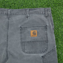 Load image into Gallery viewer, Carhartt Carpenter Workwear Medium Wash Denim Grey Jort Shorts - 40”