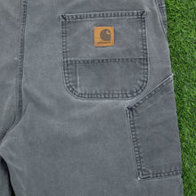 Load image into Gallery viewer, Carhartt Carpenter Workwear Medium Wash Denim Grey Jort Shorts - 40”
