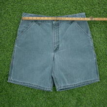 Load image into Gallery viewer, Carhartt Carpenter Workwear Medium Wash Denim Teal Jort Shorts - 32”