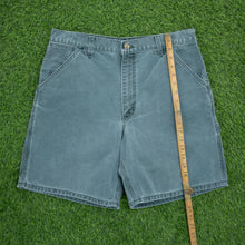 Load image into Gallery viewer, Carhartt Carpenter Workwear Medium Wash Denim Teal Jort Shorts - 32”