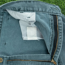 Load image into Gallery viewer, Carhartt Carpenter Workwear Medium Wash Denim Teal Jort Shorts - 32”