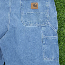 Load image into Gallery viewer, Carhartt Carpenter Workwear Medium Wash Denim Blue Jort Shorts - 36”