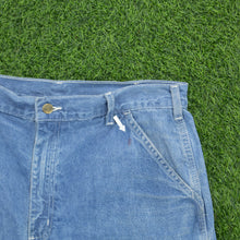 Load image into Gallery viewer, Carhartt Carpenter Workwear Medium Wash Denim Blue Jort Shorts - 36”