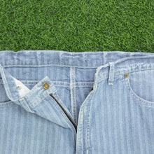 Load image into Gallery viewer, Carhartt Workwear Mernard Striped Light Wash Denim Light Blue Jort Shorts - 38”