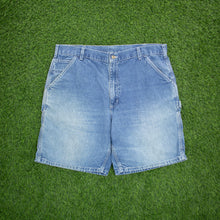 Load image into Gallery viewer, Carhartt Carpenter Workwear Medium Wash Denim Blue Jort Shorts - 38”