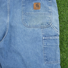 Load image into Gallery viewer, Carhartt Carpenter Workwear Medium Wash Denim Blue Jort Shorts - 38”