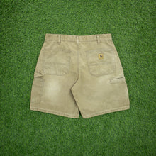 Load image into Gallery viewer, Carhartt Carpenter Workwear Khaki Green Shorts - 33”