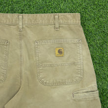 Load image into Gallery viewer, Carhartt Carpenter Workwear Khaki Green Shorts - 33”