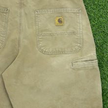 Load image into Gallery viewer, Carhartt Carpenter Workwear Khaki Green Shorts - 33”