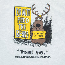 Load image into Gallery viewer, Farley & Co ‘Do Not Feed The Bears, I Am Not A Bear, Trust Me’ Yellowknife N.W.T Joke Graphic Single Stitch T-Shirt - M