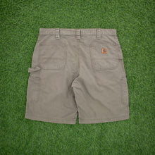 Load image into Gallery viewer, Carhartt Carpenter Workwear Canvas Khaki Green Shorts - 38”