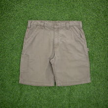Load image into Gallery viewer, Carhartt Carpenter Workwear Canvas Khaki Green Shorts - 38”
