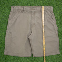 Load image into Gallery viewer, Carhartt Carpenter Workwear Canvas Khaki Green Shorts - 38”