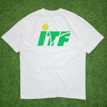 Load image into Gallery viewer, ITF International Tennis Federation Logo Double Sided Graphic Deadstock Hanes Single Stitch T-Shirt - XL