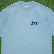 Load image into Gallery viewer, (1998) ITF Men’s Circuit International Tennis Federation Logo Double Sided Graphic Deadstock JERZEES T-Shirt - XL