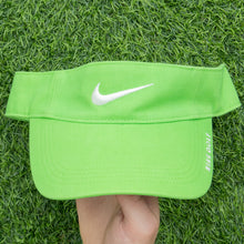 Load image into Gallery viewer, 2008 Nike Golf Swoosh Spell Out Embroidered Two Tone Green Visor Cap - One Size (S/M)