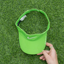 Load image into Gallery viewer, 2008 Nike Golf Swoosh Spell Out Embroidered Two Tone Green Visor Cap - One Size (S/M)